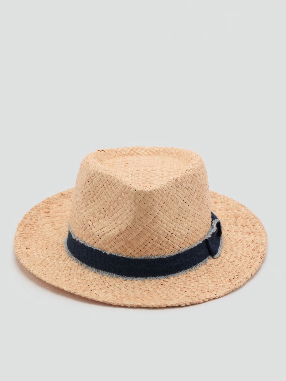 MANGO stylish straw fedora hat